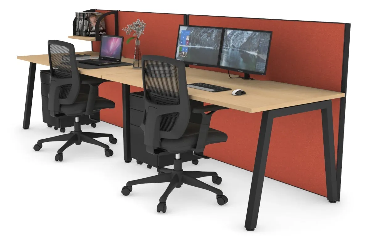 Horizon Quadro 2 Person Run A Legs Office Workstation [1200L x 800W with Cable Scallop]