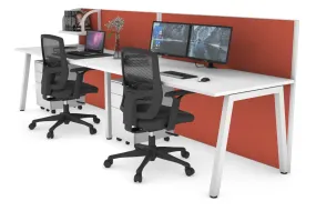 Horizon Quadro 2 Person Run A Legs Office Workstation [1200L x 800W with Cable Scallop]