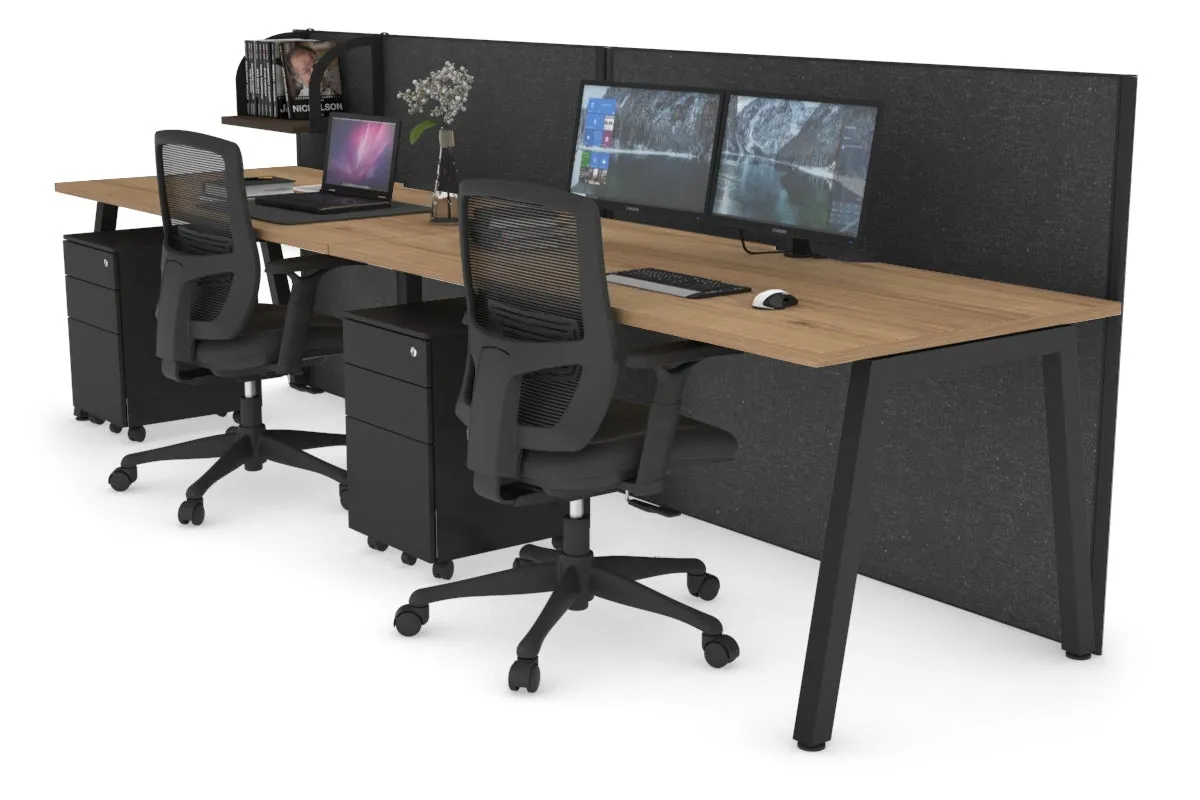 Horizon Quadro 2 Person Run A Legs Office Workstation [1200L x 800W with Cable Scallop]