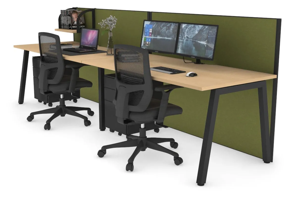 Horizon Quadro 2 Person Run A Legs Office Workstation [1200L x 800W with Cable Scallop]