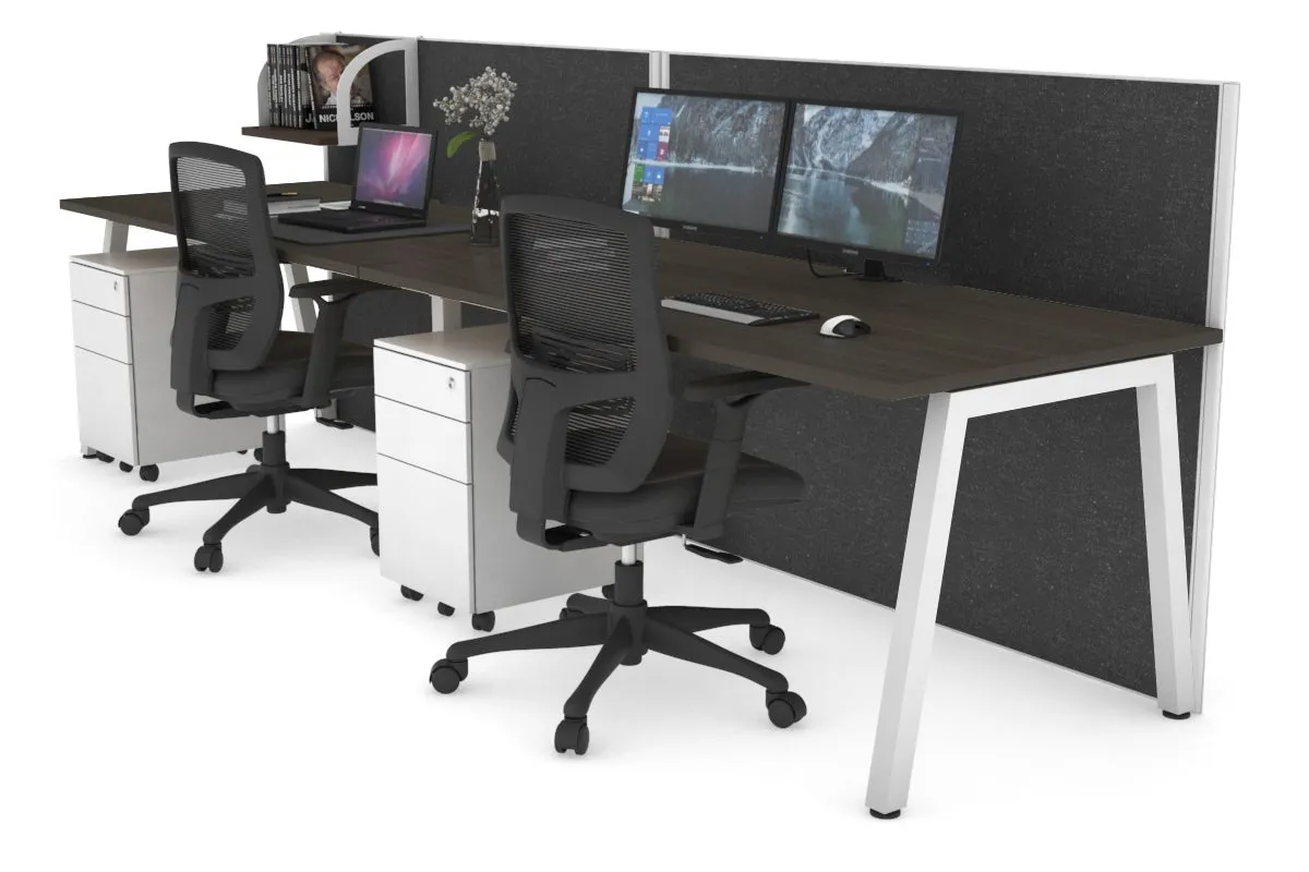 Horizon Quadro 2 Person Run A Legs Office Workstation [1200L x 800W with Cable Scallop]