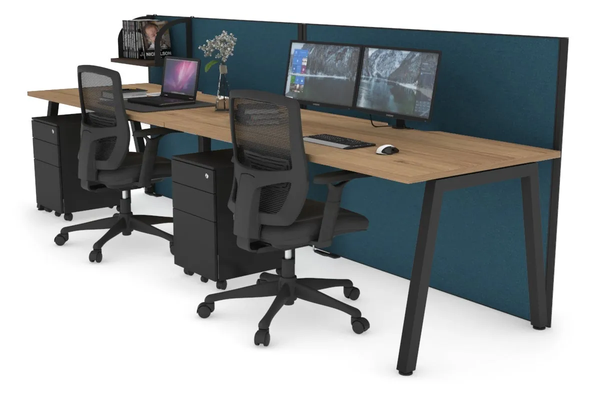 Horizon Quadro 2 Person Run A Legs Office Workstation [1200L x 800W with Cable Scallop]