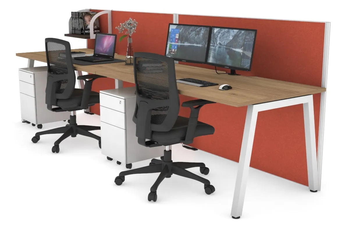 Horizon Quadro 2 Person Run A Legs Office Workstation [1200L x 800W with Cable Scallop]
