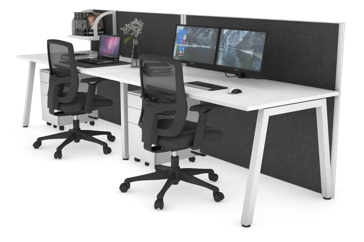 Horizon Quadro 2 Person Run A Legs Office Workstation [1200L x 800W with Cable Scallop]