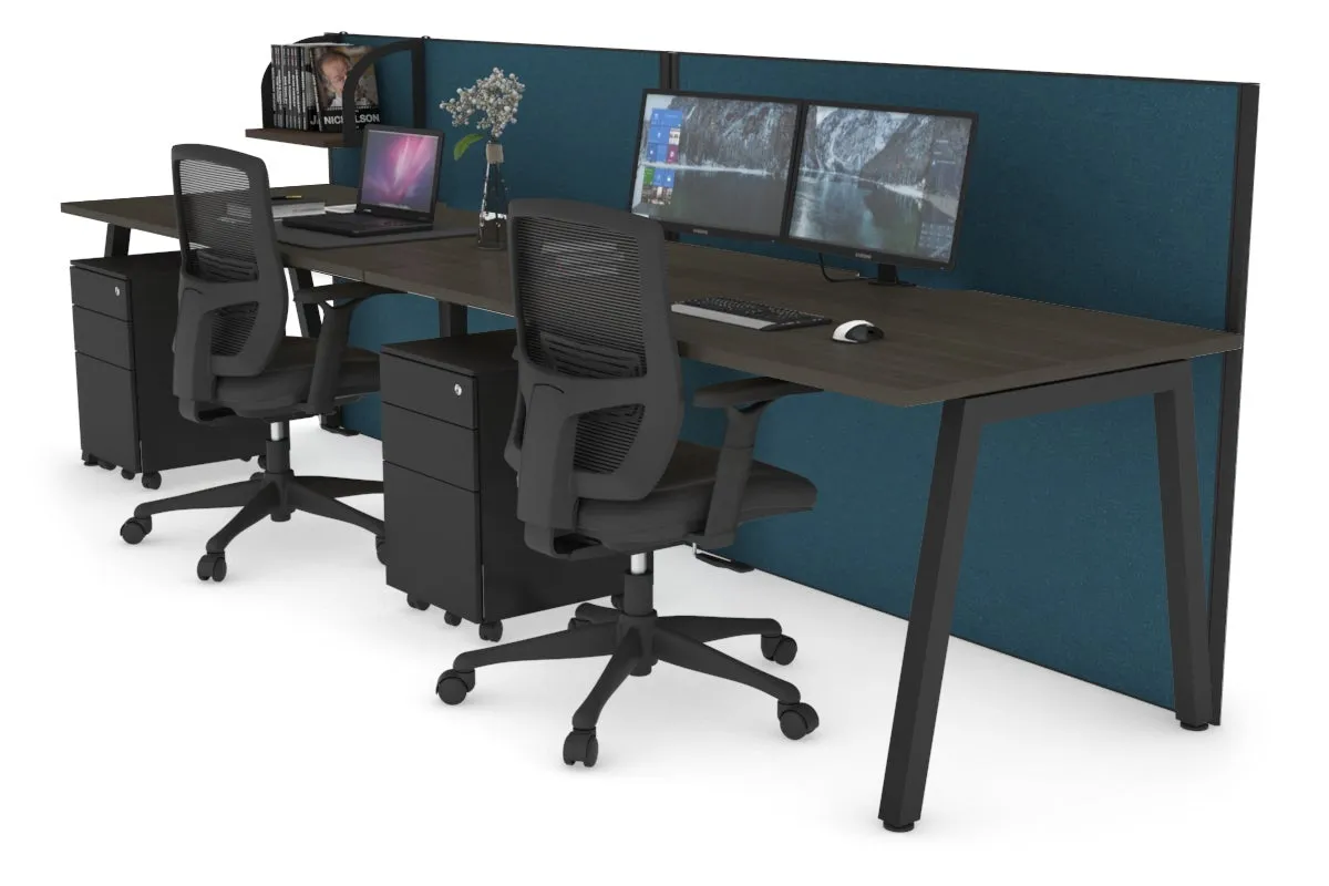 Horizon Quadro 2 Person Run A Legs Office Workstation [1200L x 800W with Cable Scallop]