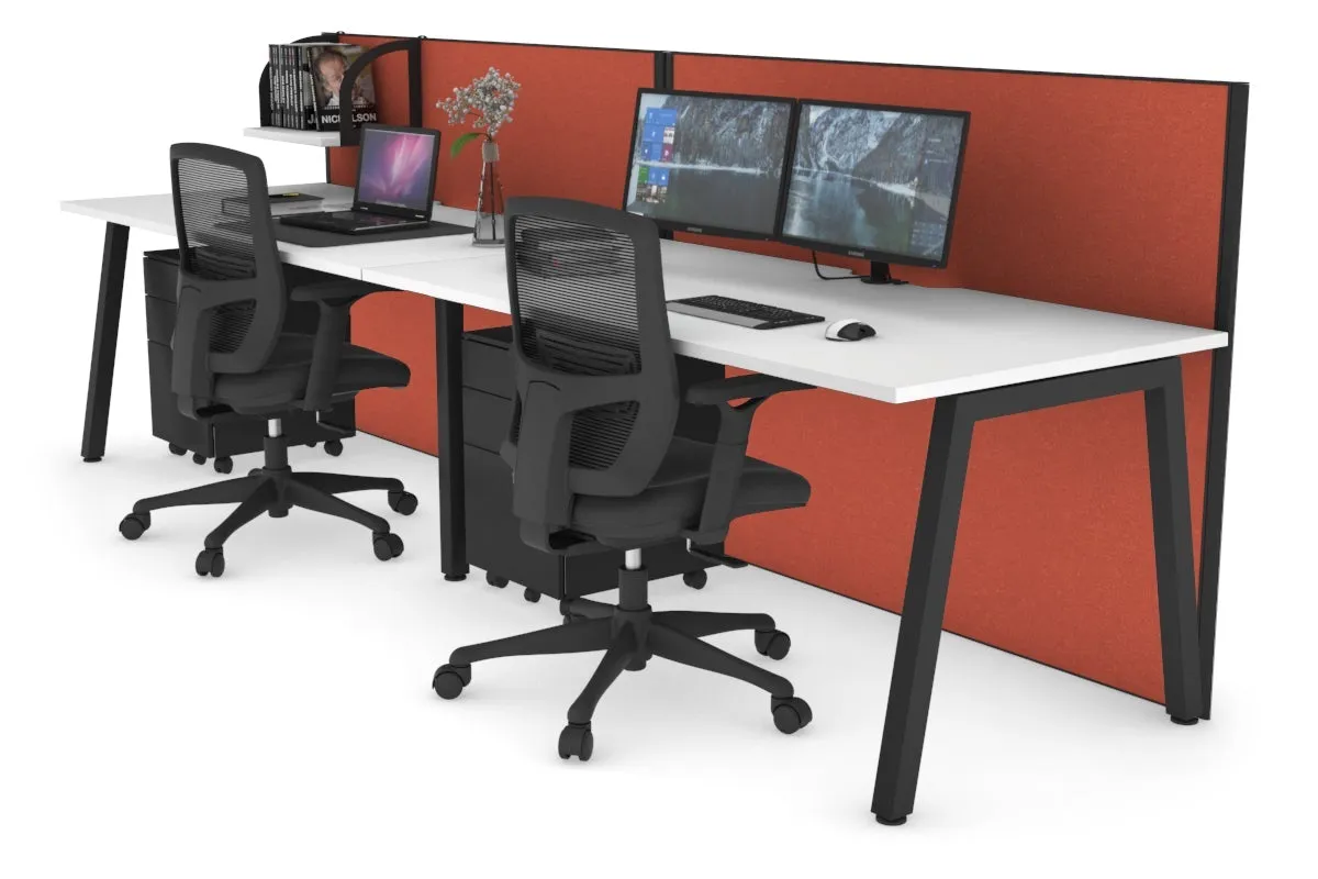Horizon Quadro 2 Person Run A Legs Office Workstation [1200L x 800W with Cable Scallop]