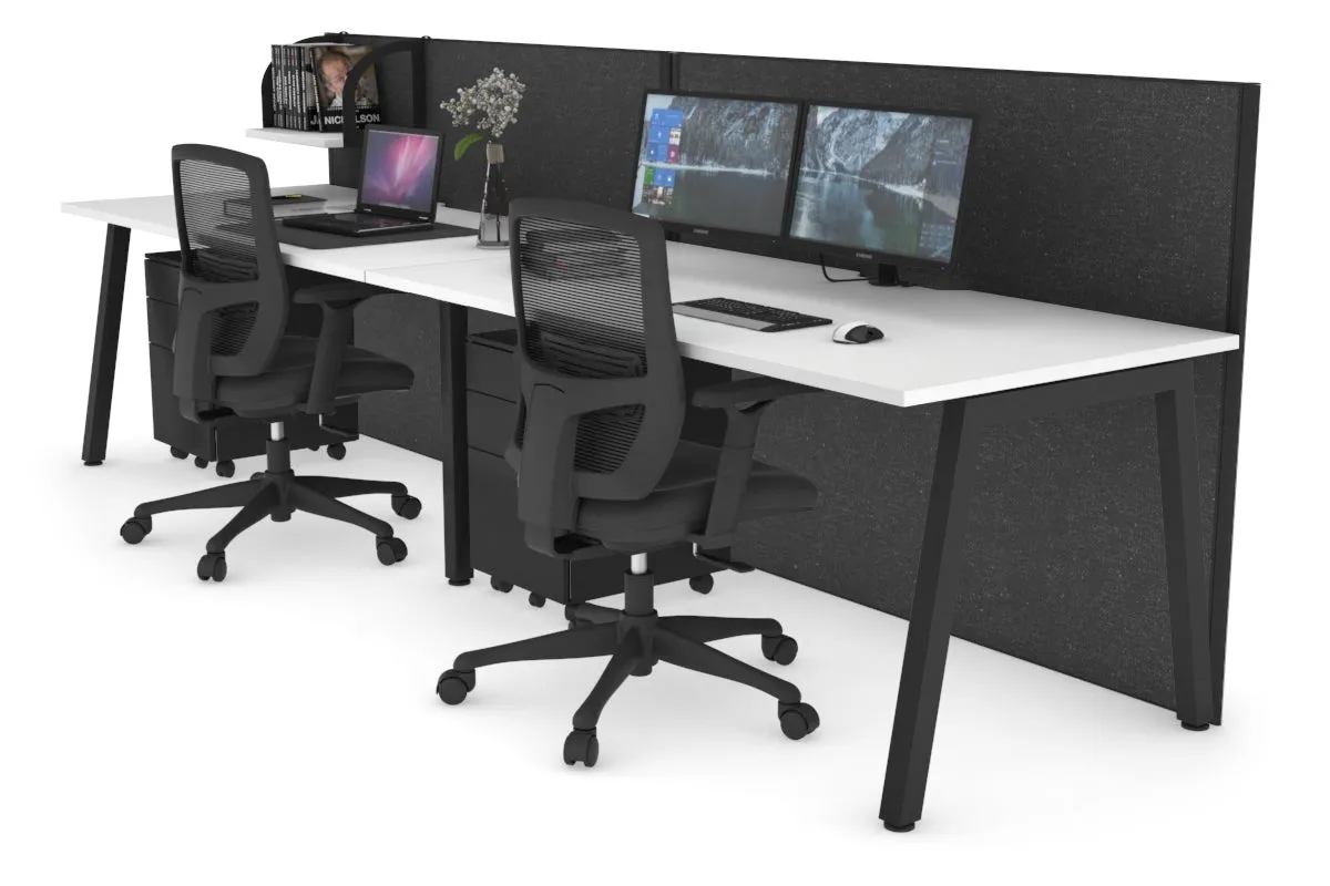 Horizon Quadro 2 Person Run A Legs Office Workstation [1200L x 800W with Cable Scallop]
