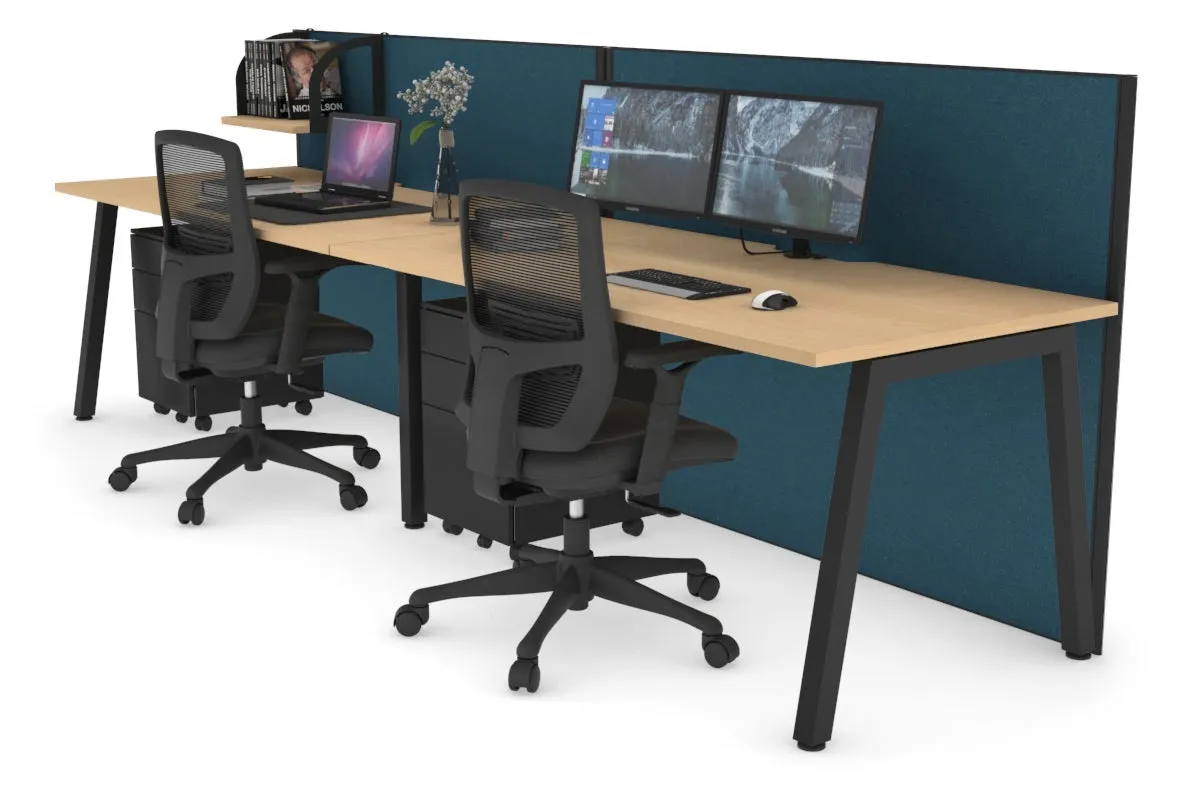Horizon Quadro 2 Person Run A Legs Office Workstation [1200L x 800W with Cable Scallop]