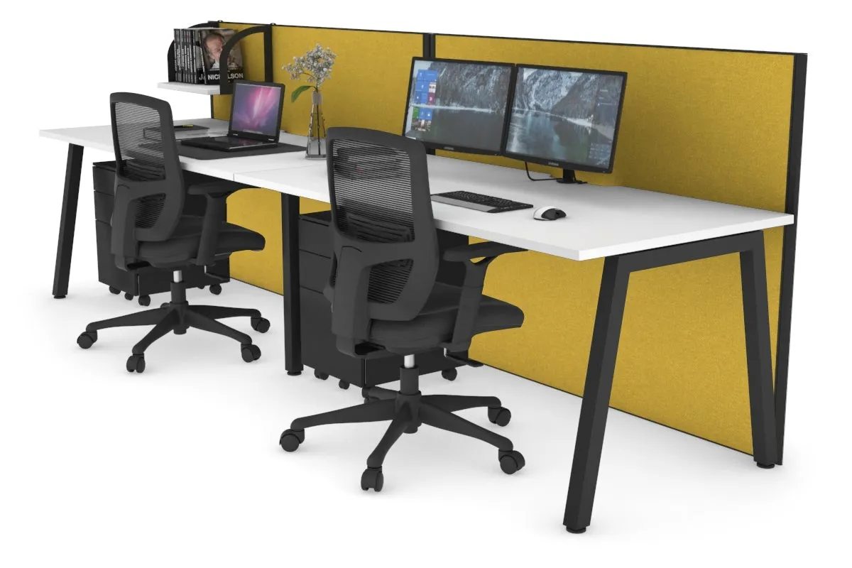 Horizon Quadro 2 Person Run A Legs Office Workstation [1200L x 800W with Cable Scallop]