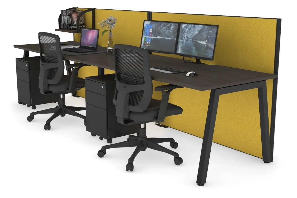 Horizon Quadro 2 Person Run A Legs Office Workstation [1200L x 800W with Cable Scallop]