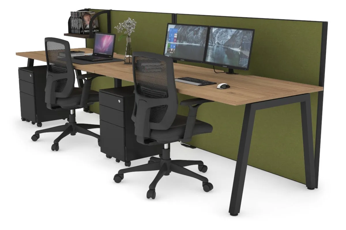 Horizon Quadro 2 Person Run A Legs Office Workstation [1200L x 800W with Cable Scallop]
