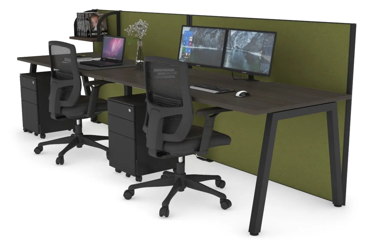 Horizon Quadro 2 Person Run A Legs Office Workstation [1200L x 800W with Cable Scallop]
