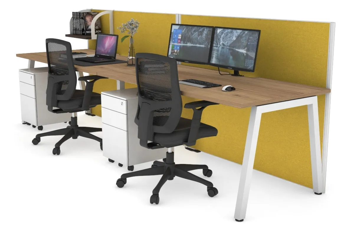 Horizon Quadro 2 Person Run A Legs Office Workstation [1200L x 800W with Cable Scallop]