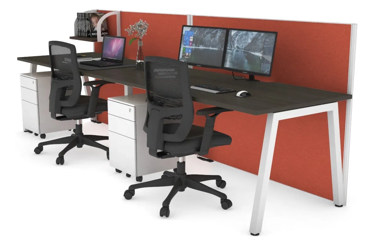 Horizon Quadro 2 Person Run A Legs Office Workstation [1200L x 800W with Cable Scallop]