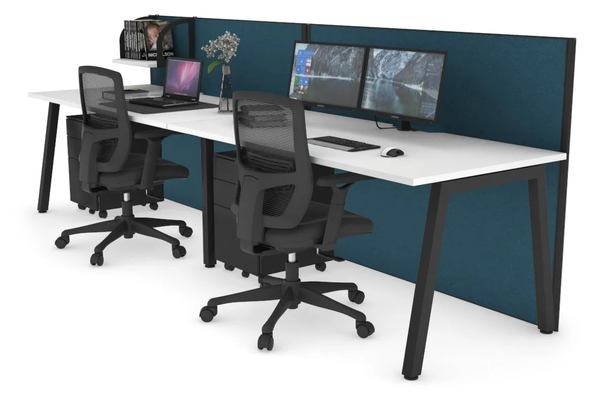 Horizon Quadro 2 Person Run A Legs Office Workstation [1200L x 800W with Cable Scallop]