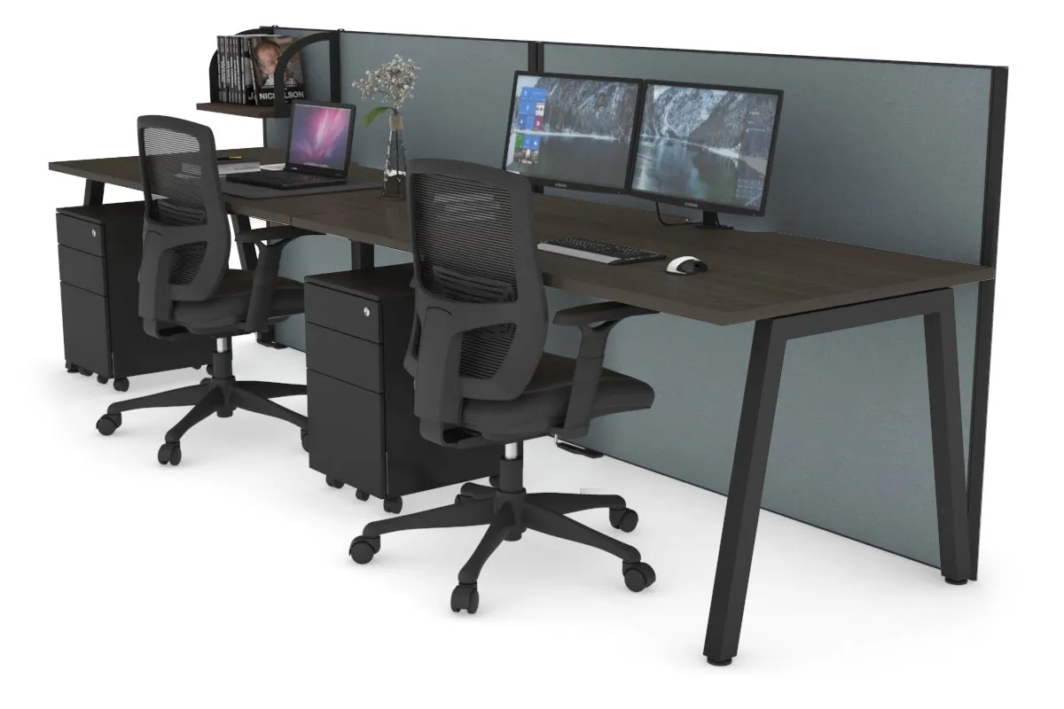Horizon Quadro 2 Person Run A Legs Office Workstation [1200L x 800W with Cable Scallop]