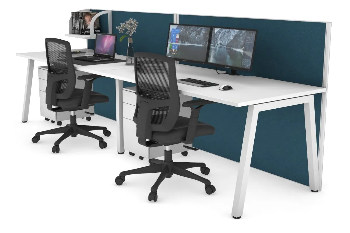 Horizon Quadro 2 Person Run A Legs Office Workstation [1200L x 800W with Cable Scallop]