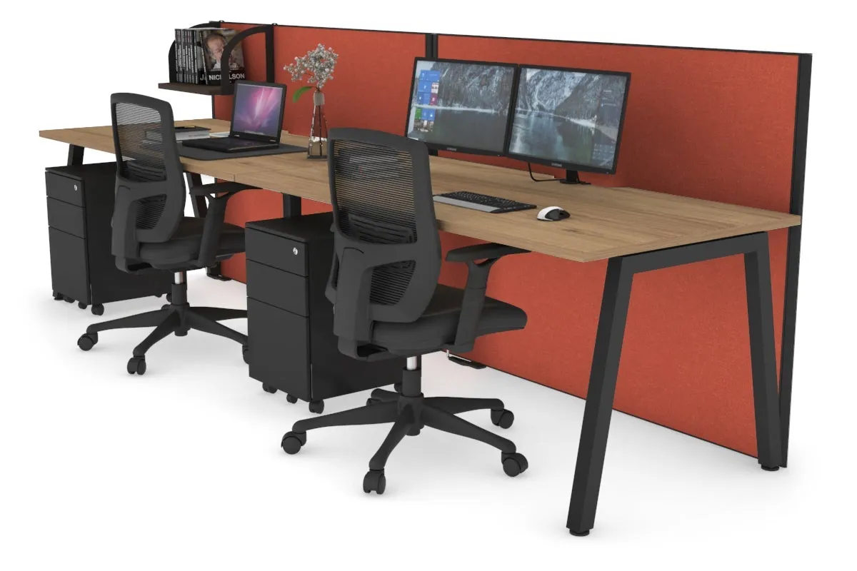 Horizon Quadro 2 Person Run A Legs Office Workstation [1200L x 800W with Cable Scallop]