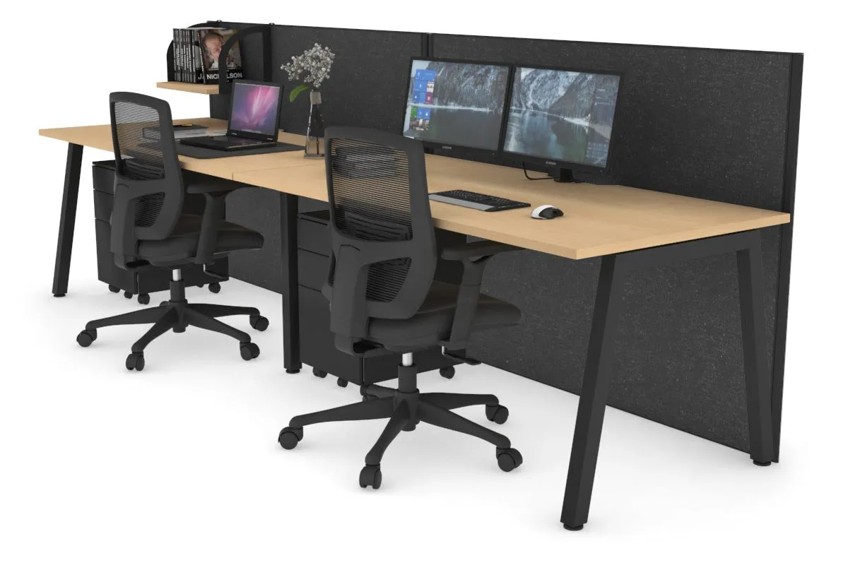 Horizon Quadro 2 Person Run A Legs Office Workstation [1200L x 800W with Cable Scallop]