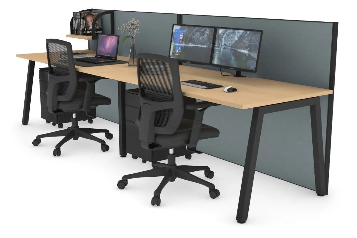 Horizon Quadro 2 Person Run A Legs Office Workstation [1200L x 800W with Cable Scallop]