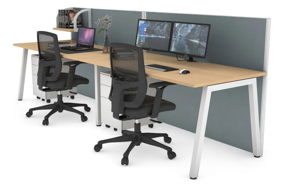 Horizon Quadro 2 Person Run A Legs Office Workstation [1200L x 800W with Cable Scallop]