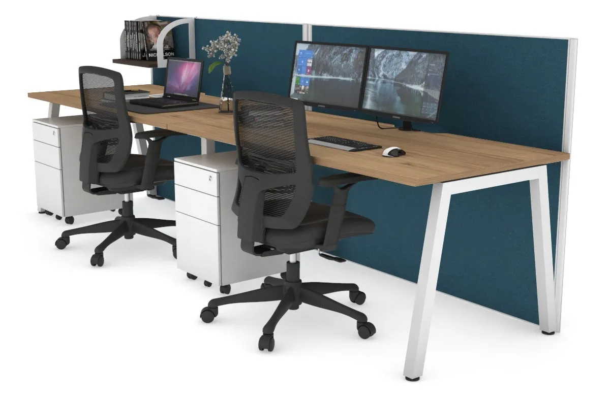 Horizon Quadro 2 Person Run A Legs Office Workstation [1200L x 800W with Cable Scallop]