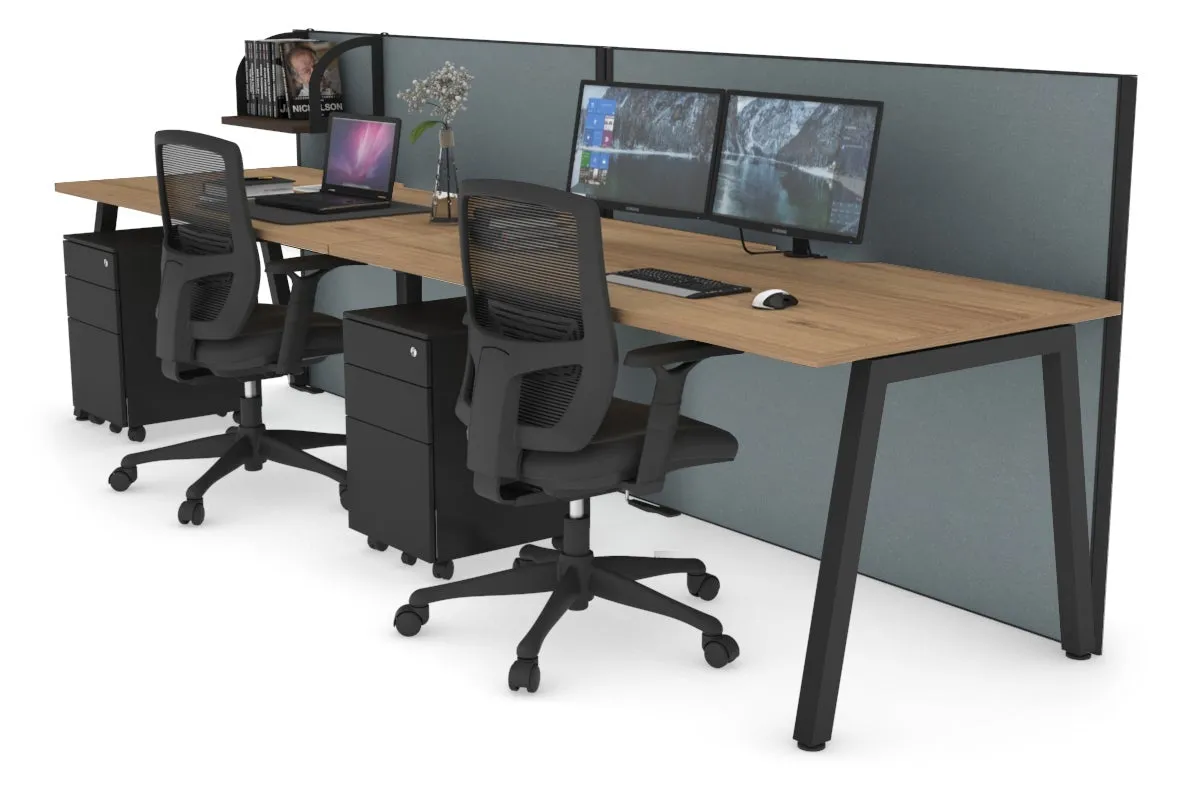 Horizon Quadro 2 Person Run A Legs Office Workstation [1200L x 800W with Cable Scallop]