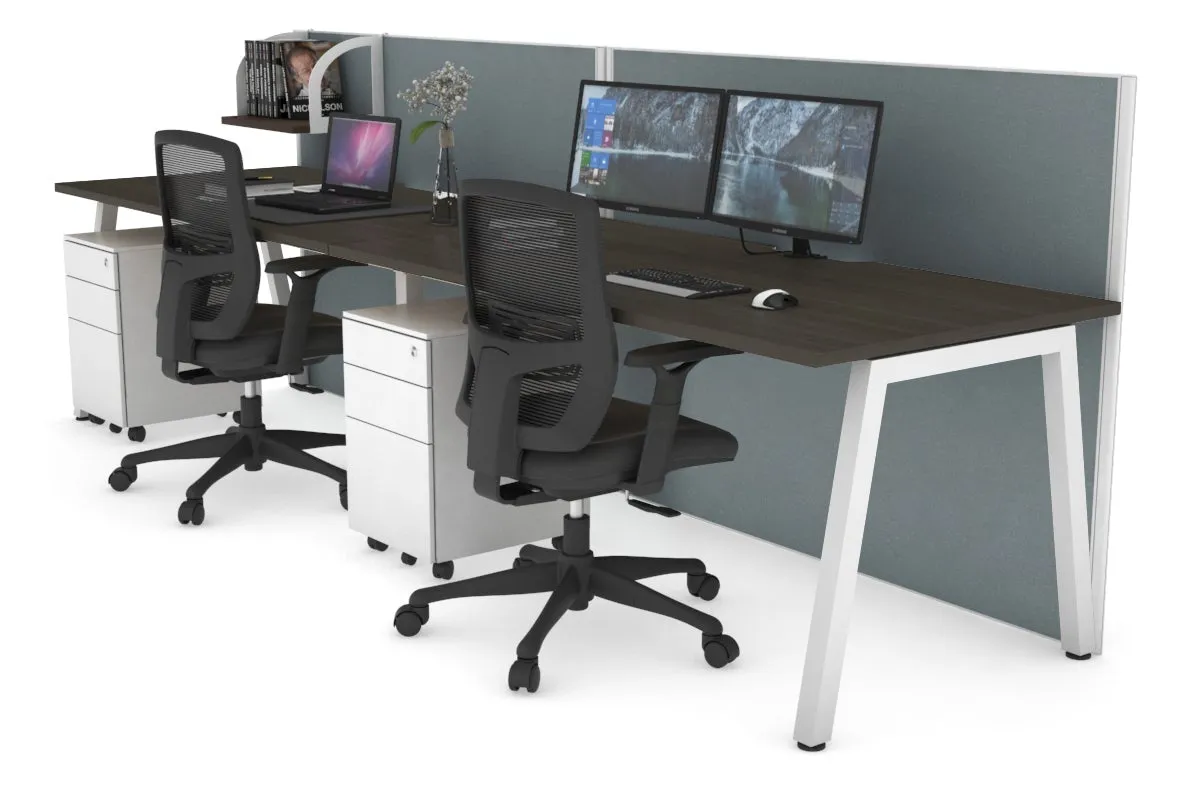 Horizon Quadro 2 Person Run A Legs Office Workstation [1200L x 800W with Cable Scallop]
