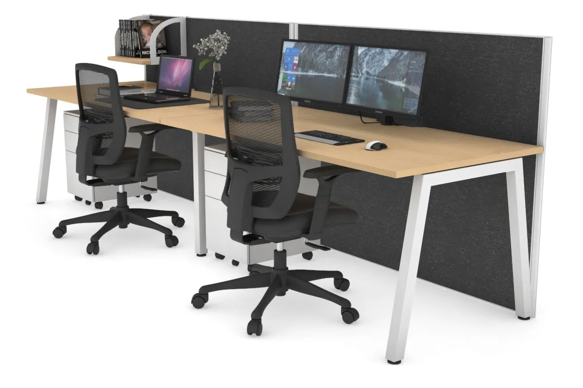 Horizon Quadro 2 Person Run A Legs Office Workstation [1200L x 800W with Cable Scallop]
