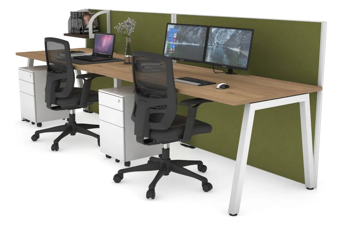 Horizon Quadro 2 Person Run A Legs Office Workstation [1200L x 800W with Cable Scallop]
