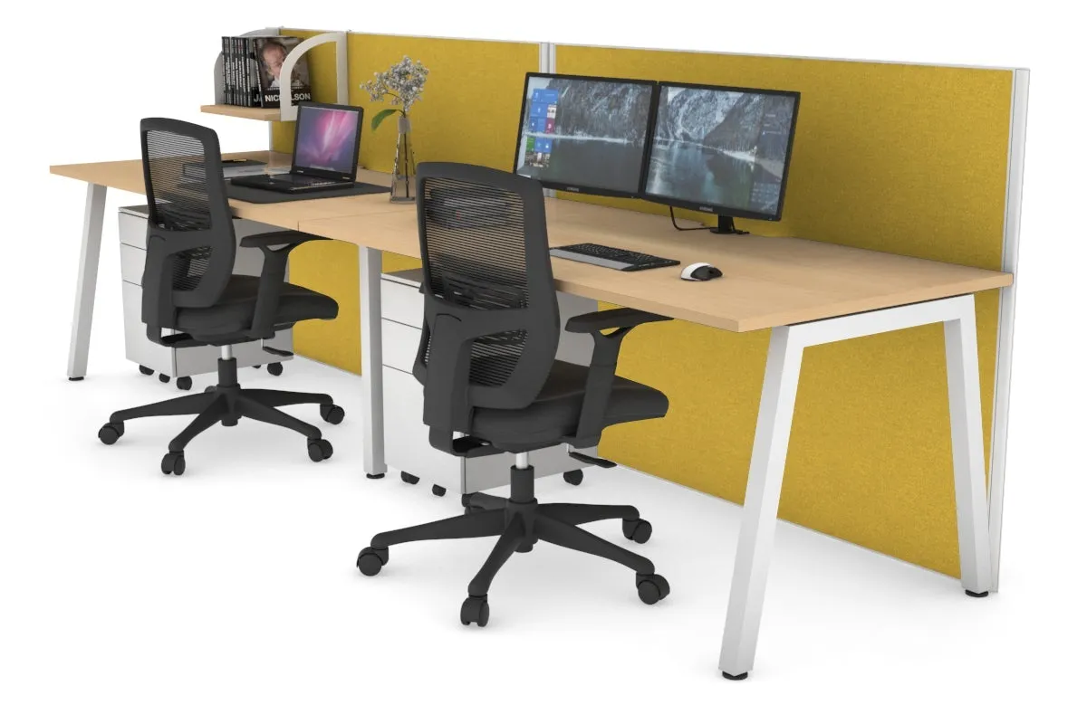 Horizon Quadro 2 Person Run A Legs Office Workstation [1200L x 800W with Cable Scallop]