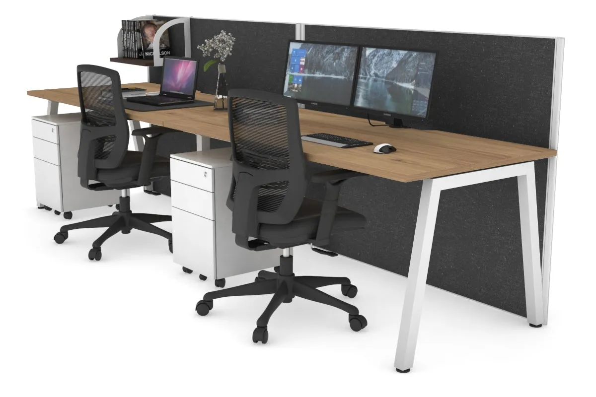 Horizon Quadro 2 Person Run A Legs Office Workstation [1200L x 800W with Cable Scallop]