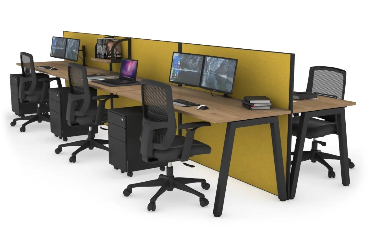 Horizon Quadro 6 Person Bench A Legs Office Workstation [1400L x 700W]