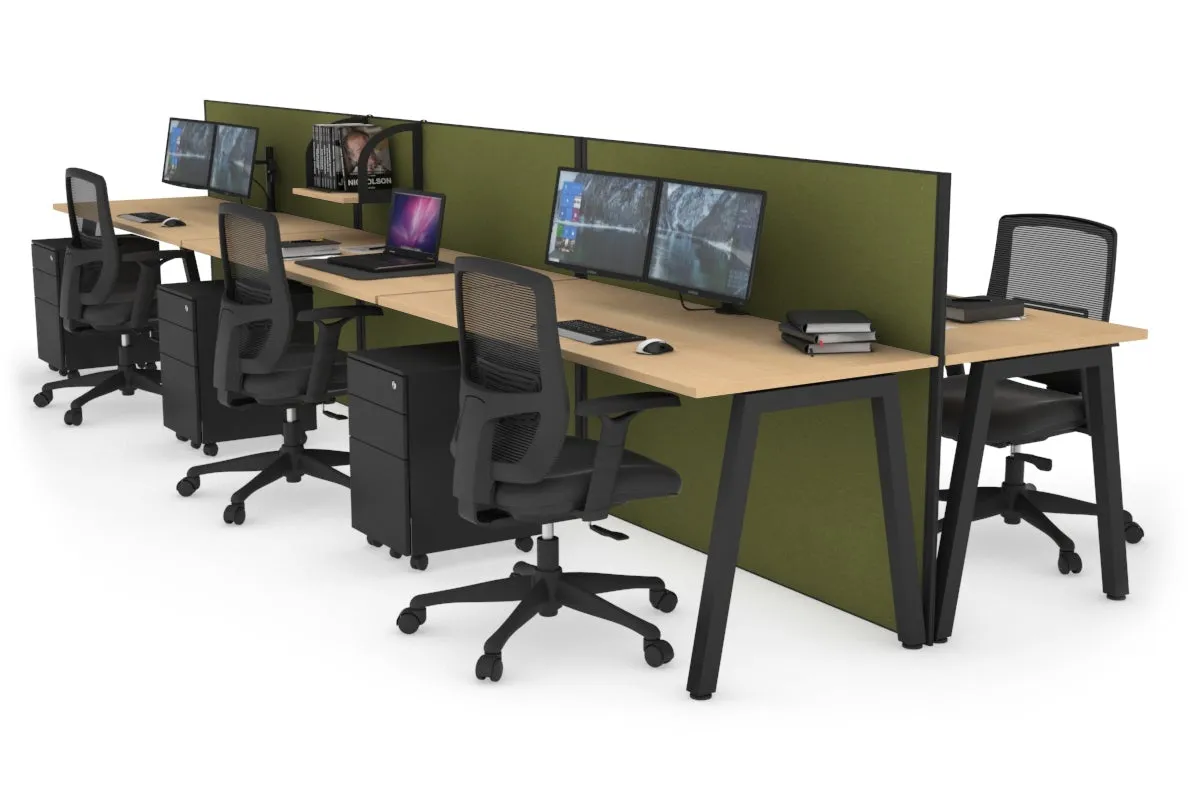 Horizon Quadro 6 Person Bench A Legs Office Workstation [1400L x 700W]