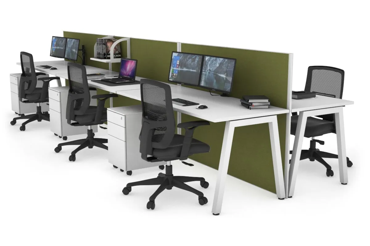 Horizon Quadro 6 Person Bench A Legs Office Workstation [1400L x 700W]