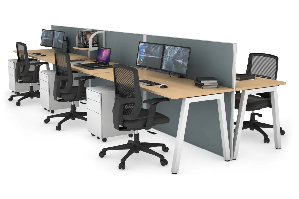 Horizon Quadro 6 Person Bench A Legs Office Workstation [1400L x 700W]