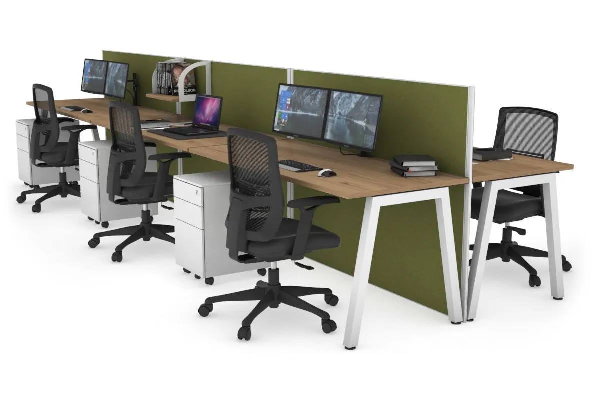 Horizon Quadro 6 Person Bench A Legs Office Workstation [1400L x 700W]