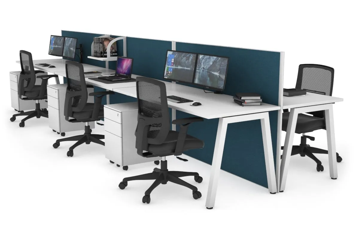 Horizon Quadro 6 Person Bench A Legs Office Workstation [1400L x 700W]