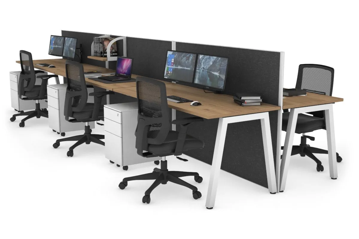 Horizon Quadro 6 Person Bench A Legs Office Workstation [1400L x 700W]