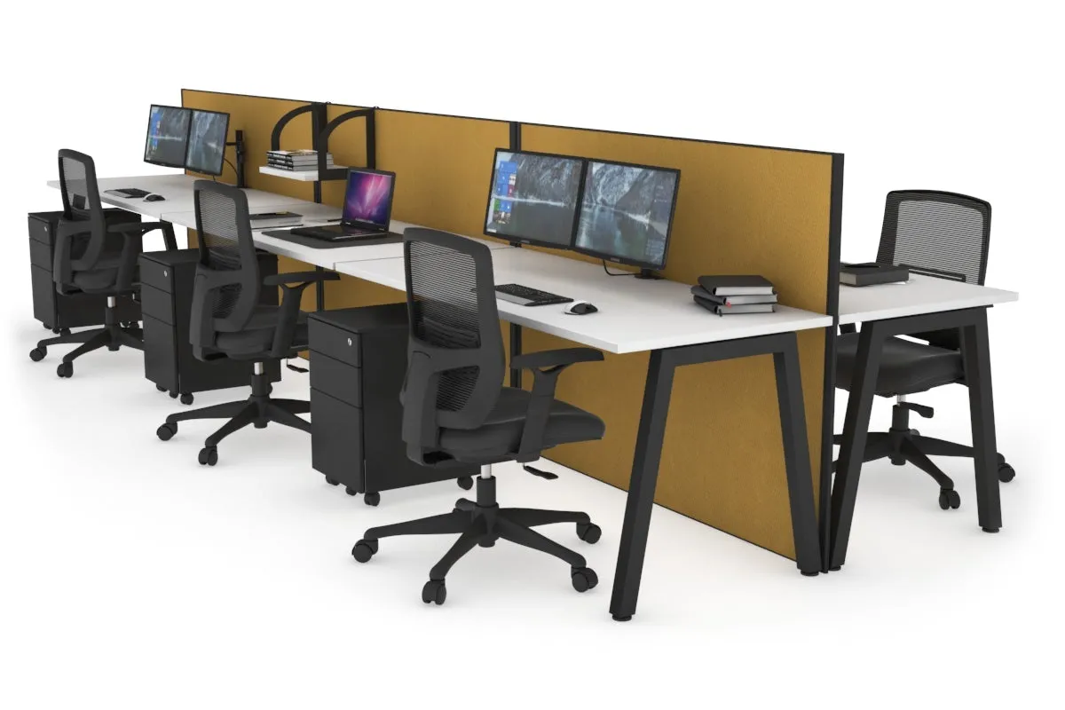 Horizon Quadro 6 Person Bench A Legs Office Workstation [1400L x 700W]