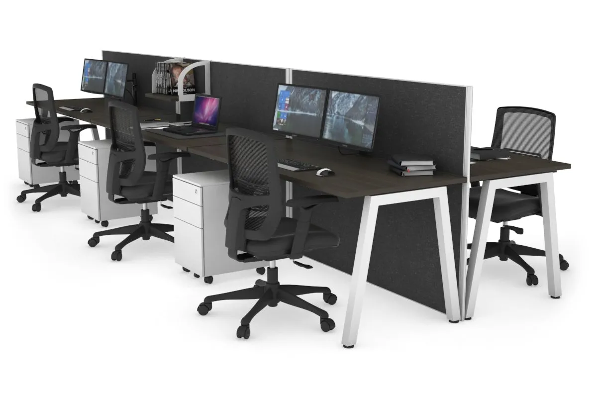 Horizon Quadro 6 Person Bench A Legs Office Workstation [1400L x 700W]