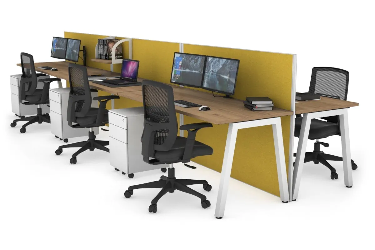 Horizon Quadro 6 Person Bench A Legs Office Workstation [1400L x 700W]