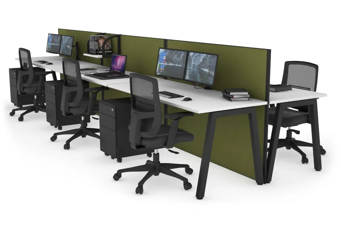 Horizon Quadro 6 Person Bench A Legs Office Workstation [1400L x 700W]