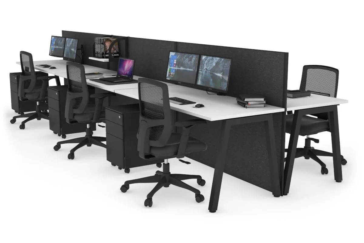 Horizon Quadro 6 Person Bench A Legs Office Workstation [1400L x 700W]