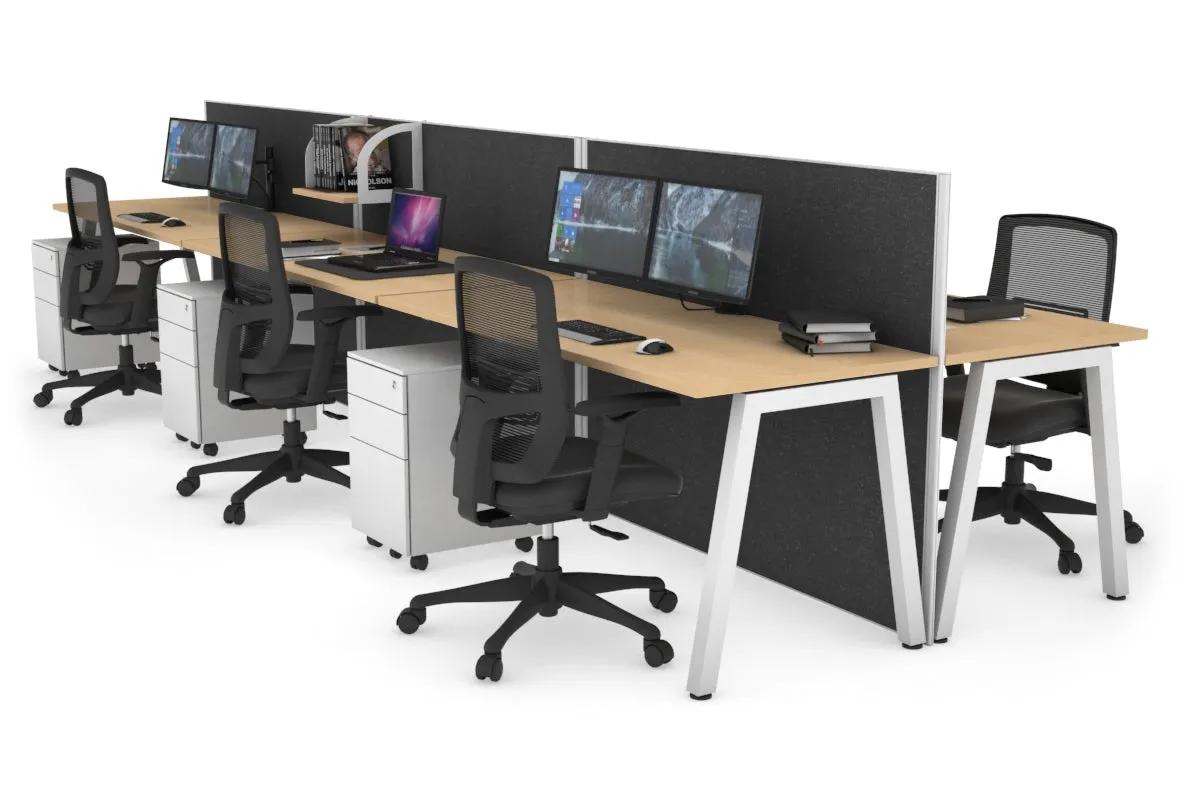 Horizon Quadro 6 Person Bench A Legs Office Workstation [1400L x 700W]