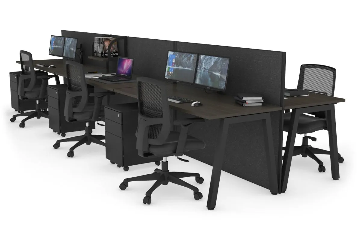 Horizon Quadro 6 Person Bench A Legs Office Workstation [1400L x 700W]