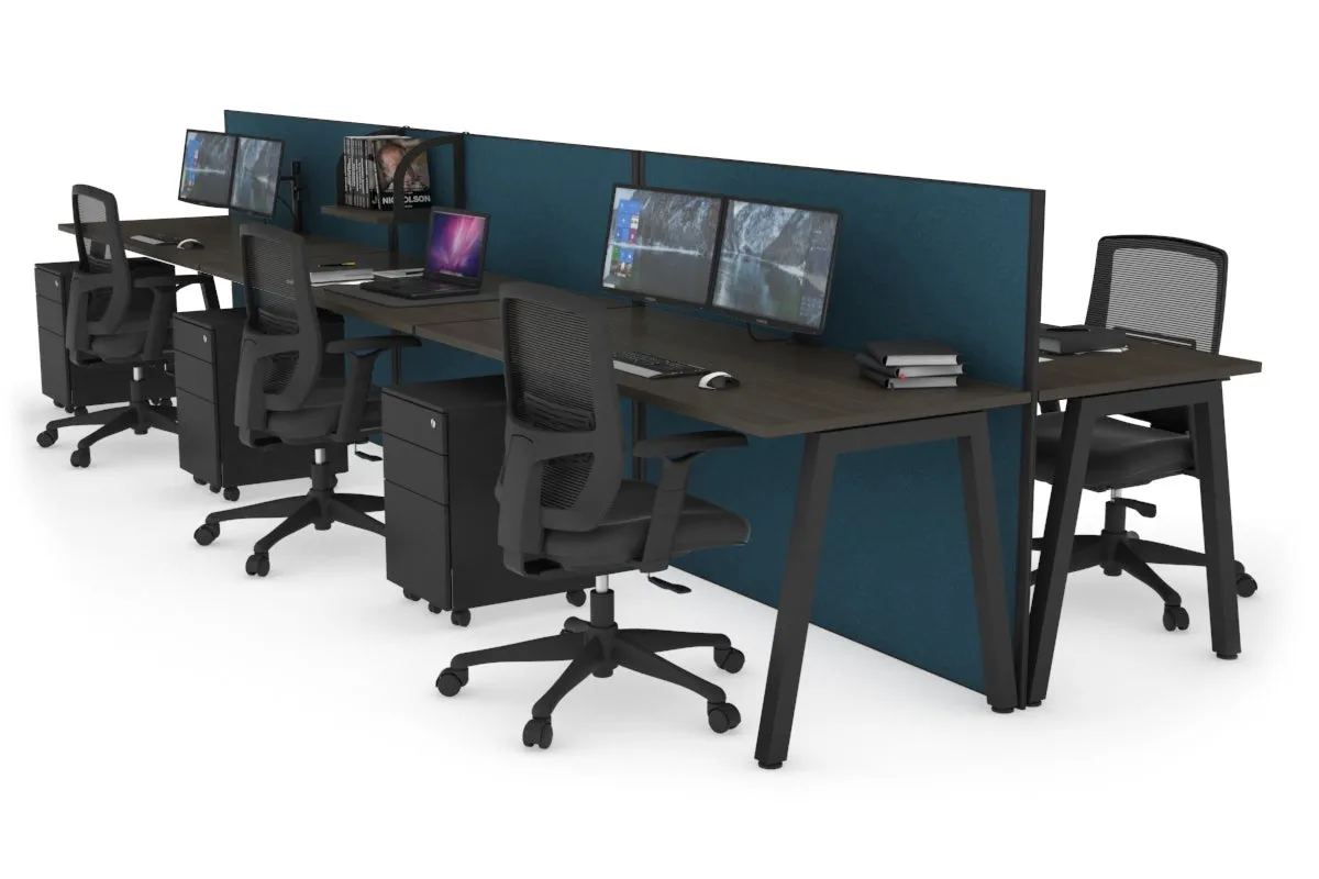 Horizon Quadro 6 Person Bench A Legs Office Workstation [1400L x 700W]