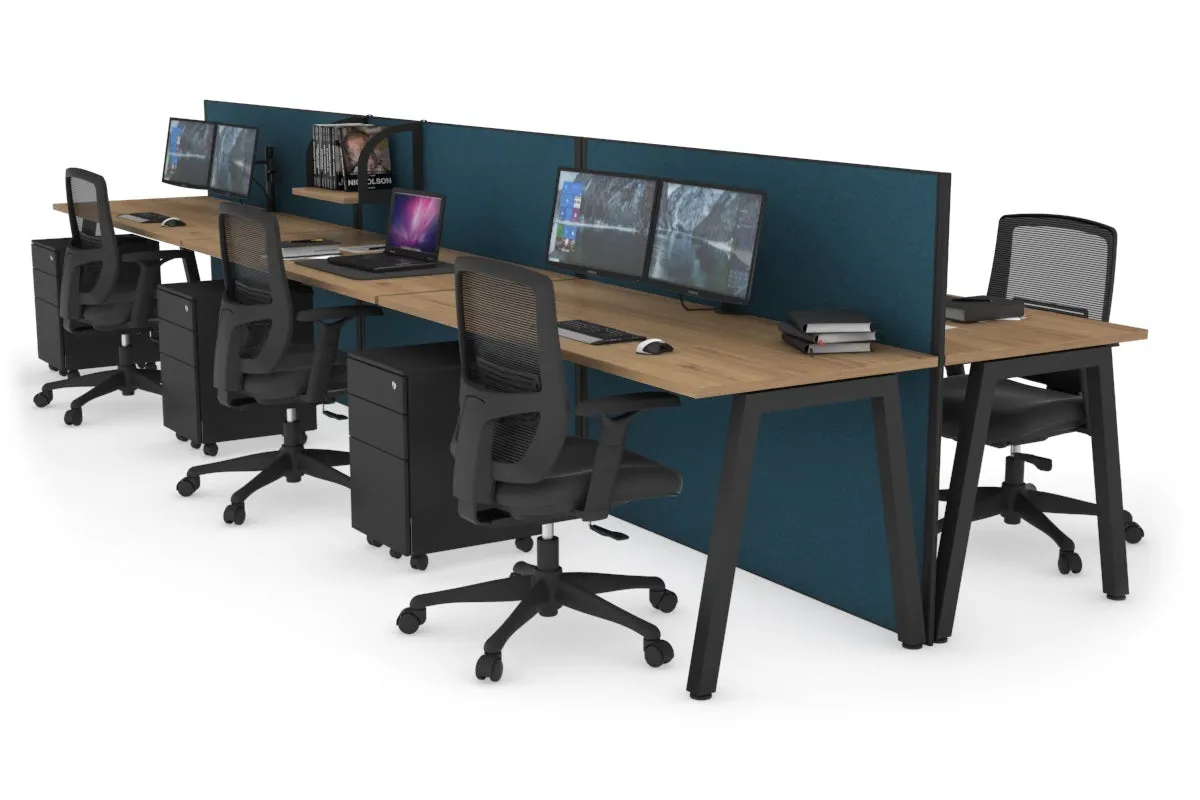 Horizon Quadro 6 Person Bench A Legs Office Workstation [1400L x 700W]