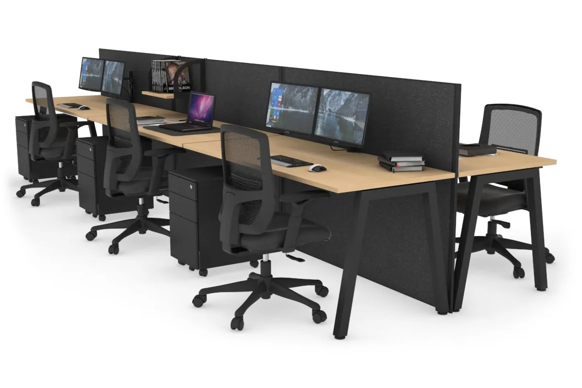 Horizon Quadro 6 Person Bench A Legs Office Workstation [1400L x 700W]