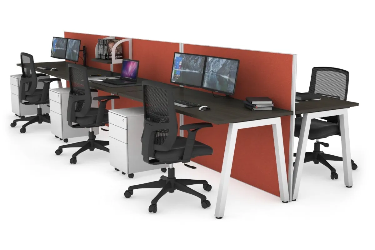 Horizon Quadro 6 Person Bench A Legs Office Workstation [1400L x 700W]